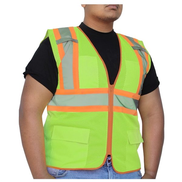 Glowshield Class 2, Hi-Viz Green Mesh Safety Vest, Size: 2XL SV702FG (2XL)